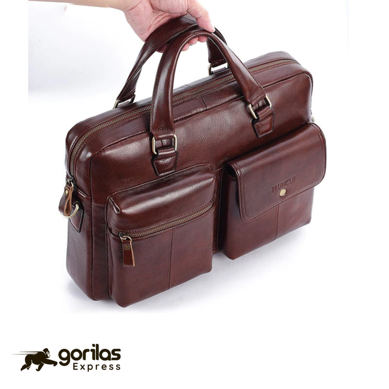 LEADPLUS Gorilas - Cartera de Hombre en Piel Verdadera