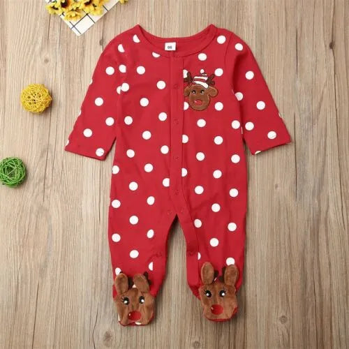 Christmas Baby Boy Romper Girl Clothes Printed Long Sleeve One-Piece Xmas Rompers Newborn Jumpsuit Infant Outfits