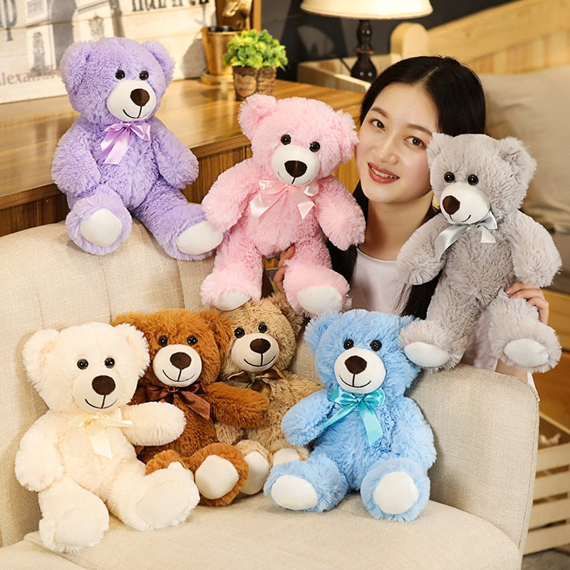 New 7 Colors 35cm Cute Bow Tie Teddy Bear Plush