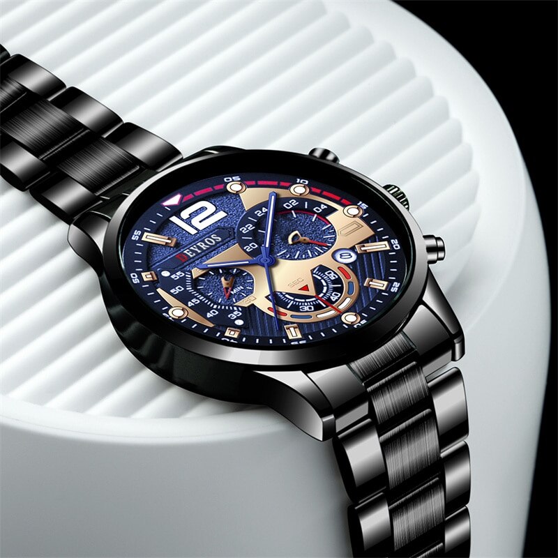 Fashion Mens Stainless Steel Watches Luxury Quartz