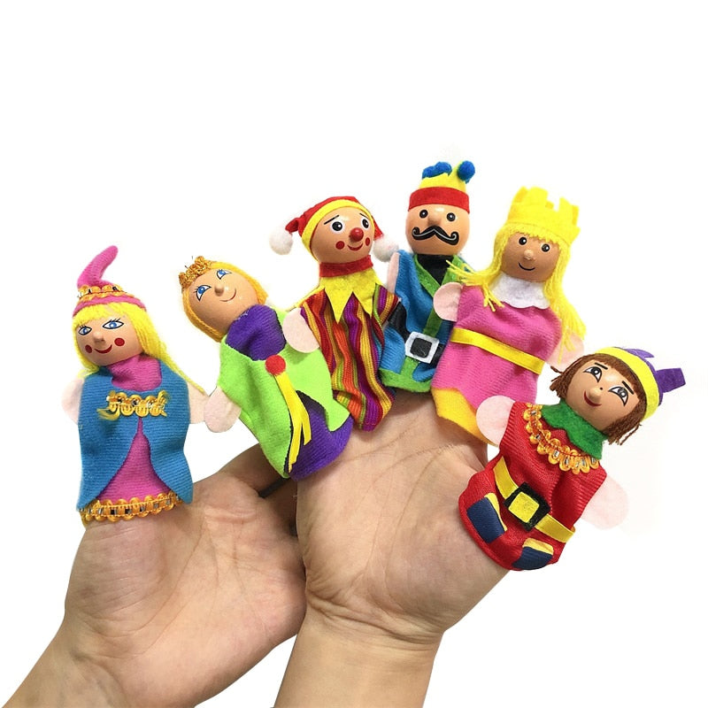 Marionetas de dedo de mano de historia linda suave