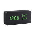 Despertador LED Reloj de madera Mesa Control de voz