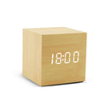 Despertador LED Reloj de madera Mesa Control de voz