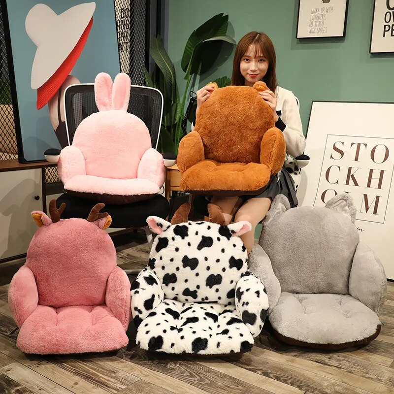 1PC 2 Sizes Sof Cow Pillow Animal Seat Cushion Stuffed Unisex