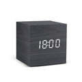 Despertador LED Reloj de madera Mesa Control de voz