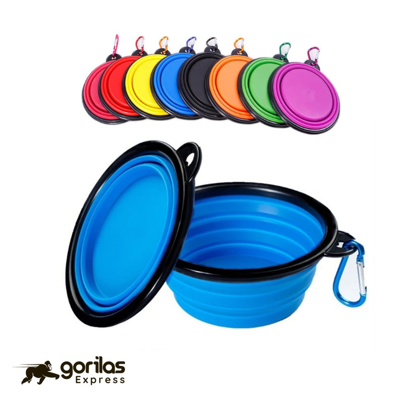 Cuenco plegable de silicona para mascotas de 350 ML/1000 ML portátil